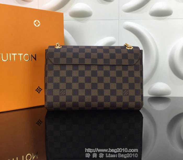 路易威登LV 頂級原單 N40109紫紅 SAINT PLACIDE手袋 Damier Ebène帆布 搭配小牛皮和優雅褶皺 多用手袋 肩背斜挎包  YDH2570